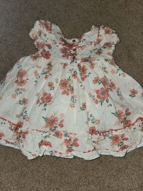 Cynthia Rowley White Dress with Coral Floral Print